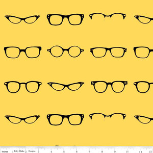 Riley Blake Geekly Chic Okulary Na Żółtym Tle