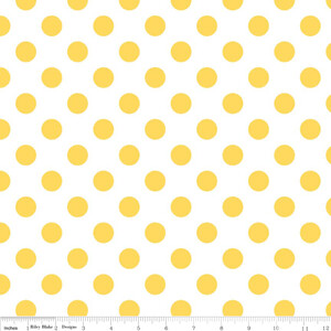 Riley Blake Medium Dots Żółte Na Białym