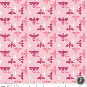 Riley Blake Flower Patch Pszczoły Pink (metr)
