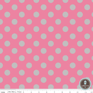 Riley Blake Medium Dots Hot Pink/Gray